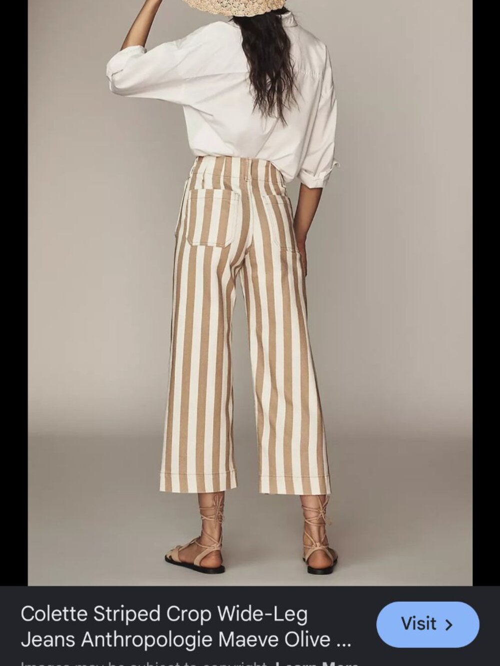 ANTHROPOLOGIE MAEVE THE COLETTE ultra soft striped  crop wide leg pants 26